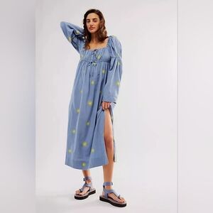 Free People Embroidered Midi Dress